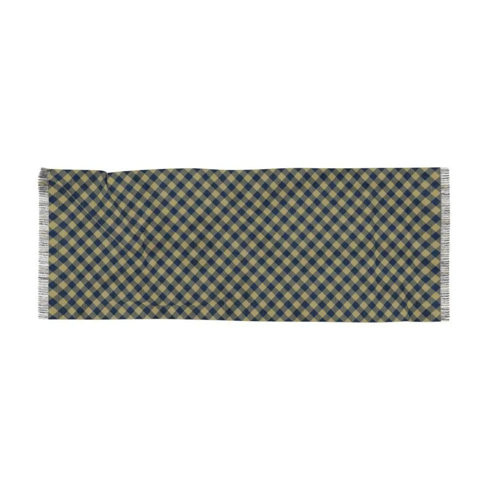 NWT Porter Anna- Navy & Gold Women's Scarf in Gingham
